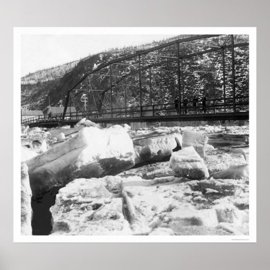 Poster Ice Jam Dawson Bridge Alaska 1910 (Devant)