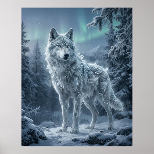 Poster Ice Wolf Frozen Boreal Wilds (Devant)
