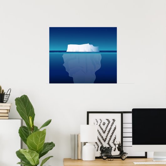 POSTER ICEBERG AT NIGHT (Bureau à domicile)