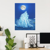 Poster Iceberg des neiges sous la Pleine lune (Bureau à domicile)