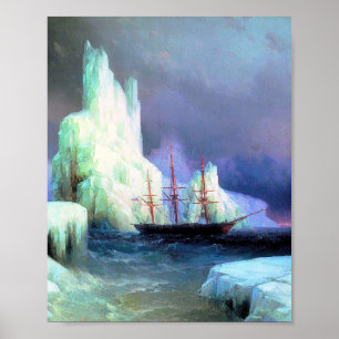 Poster Icebergs in the Atlantic by Ivan Aivazovsky