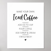 Poster Iced Coffee Bar Drink Sign (Devant)