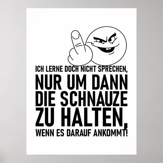 POSTER ICH LERNE DOCH NICHT SPRECHEN (Devant)