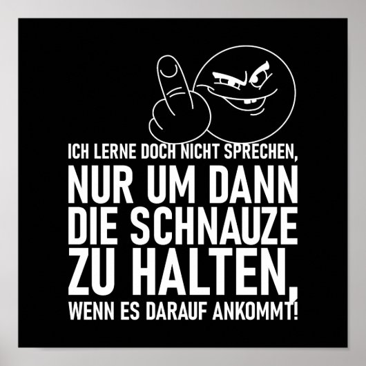 POSTER ICH LERNE DOCH NICHT SPRECHEN (Devant)