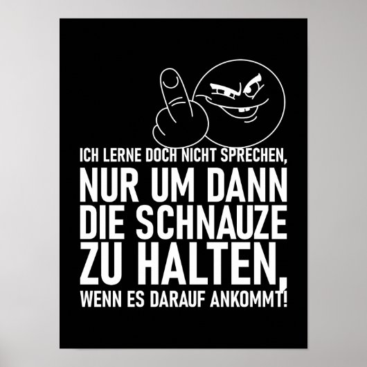 POSTER ICH LERNE DOCH NICHT SPRECHEN (Devant)