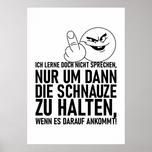 POSTER ICH LERNE DOCH NICHT SPRECHEN (Devant)