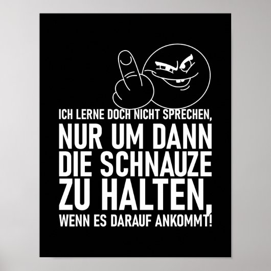 POSTER ICH LERNE DOCH NICHT SPRECHEN (Devant)
