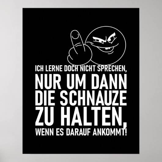 POSTER ICH LERNE DOCH NICHT SPRECHEN (Devant)