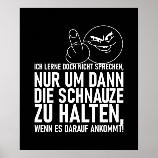 POSTER ICH LERNE DOCH NICHT SPRECHEN (Devant)