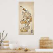 Poster Ichikawa Monnosuke comme singe de Sarumawashi ukiy (Cuisine)