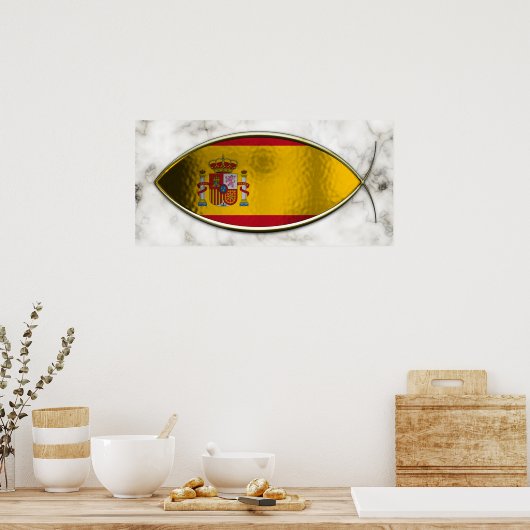 Poster Ichthus - Drapeau espagnol (Cuisine)