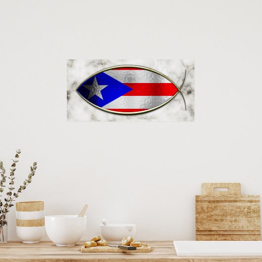 Poster Ichthus - Drapeau Portoricain (Cuisine)