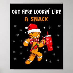 Poster Ici dehors, ressemblant à un snack Funny Gingerbre
