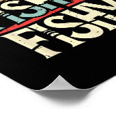 Poster Ici Pêche Poisson Drôle Pêche (Coin)