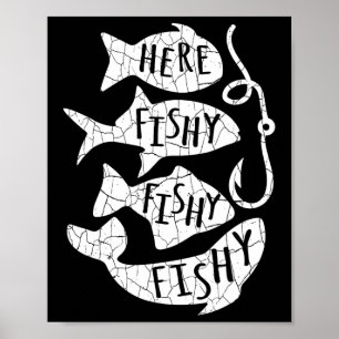 Poster Ici Poisson Poisson Drôle Cadeau Pour Les Amateurs