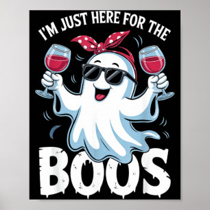 Poster Ici pour les fantômes mignons drôles d'Halloween p