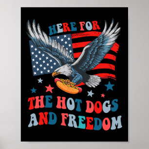Poster Ici pour les hot-dogs et la liberté garçons du 4 j