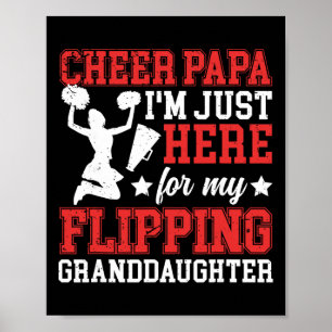Poster Ici pour ma petite-fille encourager Papa d'une Che