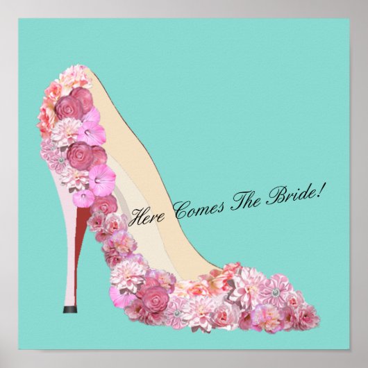 Poster Ici vient la mariée Boîte de fête ombre de mariage (Devant)