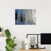 Poster Icicles Abstrait Blue Winter Photographie (Bureau à domicile)