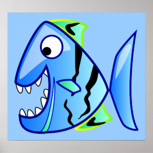 Poster icon-27971  icon blue fish theme apps piranha CUTE