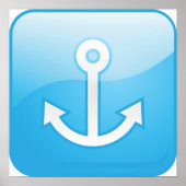 Poster Icône Ancre bleue marine moderne (Devant)