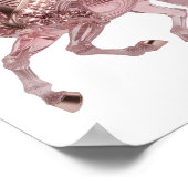 Poster Icône Argent ROSE OR CHEVAL Art Texte 3D (Coin)