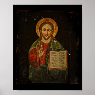 Poster Icône Chrystus Pantokrator (Jésus)