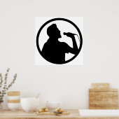 Poster Icône de chanteur - Logo de karaoké (Cuisine)