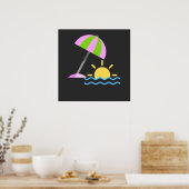 Poster Icône de coucher de soleil au paradis tropical (Cuisine)