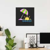 Poster Icône de coucher de soleil au paradis tropical (Bureau à domicile)