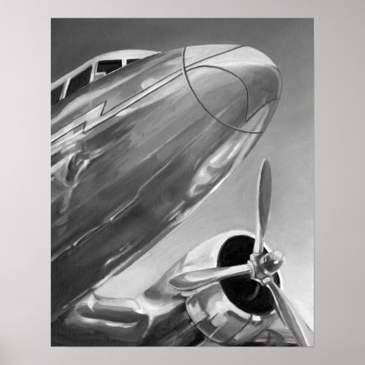 Poster Icône de l'aviation : Vue de fermeture (Devant)