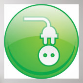 Poster Icône de prise électrique verte (Devant)