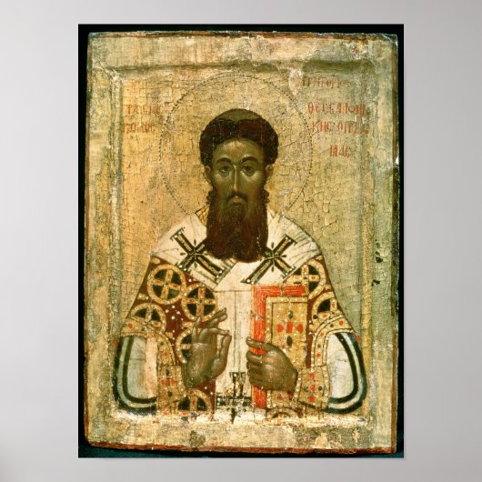 Poster Icône de Saint Grégoire Archevêque de Thessaloniqu (Devant)
