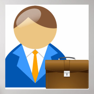 Poster Icône d'homme d'affaires professionnel avec mallet