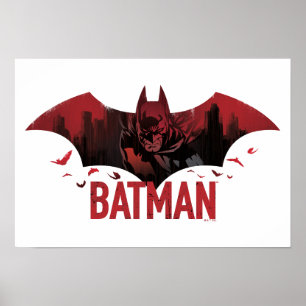 Poster Icône gotham de Batman Crimson