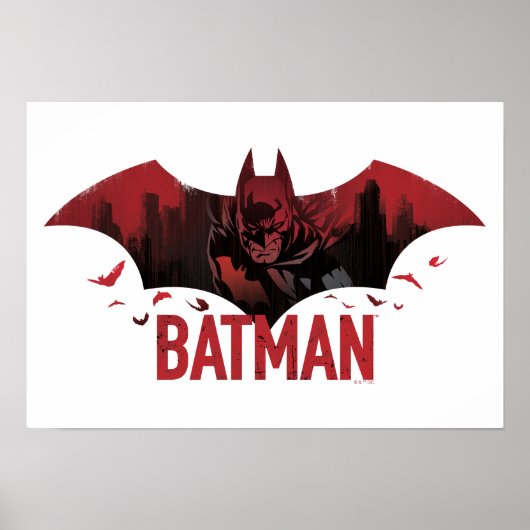 Poster Icône gotham de Batman Crimson (Devant)