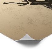 Poster Icône Halloween vintage - Main Zombie (Coin)