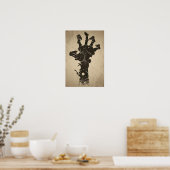 Poster Icône Halloween vintage - Main Zombie (Cuisine)