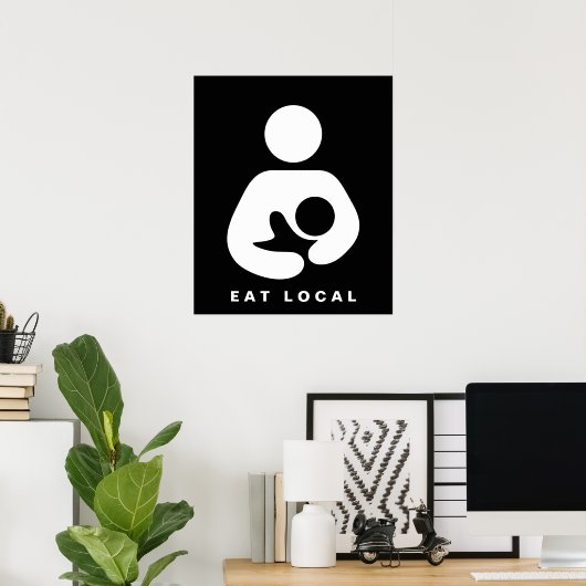 Poster Icône Manger local / Allaitement / Infirmière (Bureau à domicile)