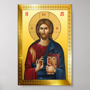 Poster icône orthodoxe de Jésus-Christ