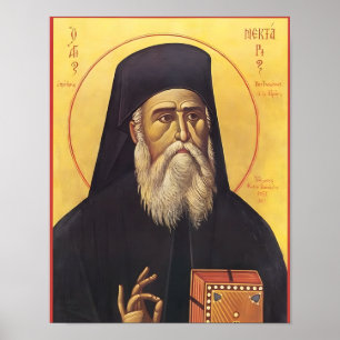 Poster Icône orthodoxe de Saint Nectarios d'Égine