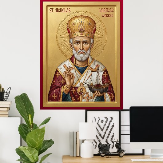 Poster icône orthodoxe de saint Nicolas (Bureau à domicile)