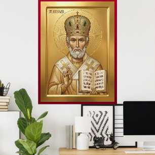 Poster icône orthodoxe de saint Nicolas
