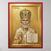 Poster icône orthodoxe de saint Nicolas (Devant)
