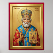 Poster icône orthodoxe de saint Nicolas (Devant)