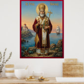 Poster icône orthodoxe de saint Nicolas (Cuisine)