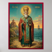Poster icône orthodoxe de saint Nicolas (Devant)