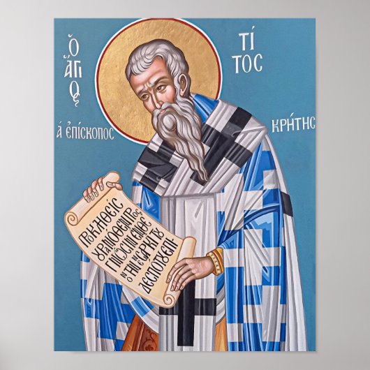 Poster Icône orthodoxe de Saint Tite des Soixante-dix (Devant)