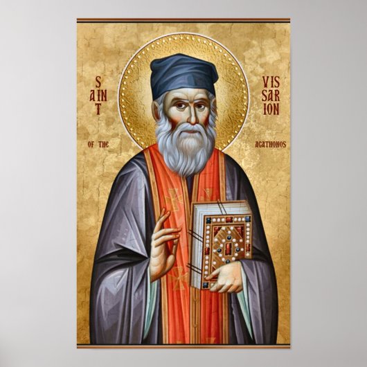 Poster Icône orthodoxe de St. Bessarion l'Agathonite (Devant)
